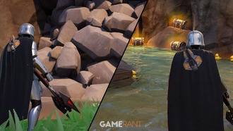 Расположение секретной пещеры Canyon Crossing в Fortnite