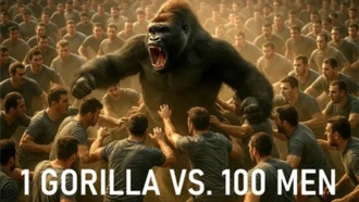100 мужчин против одной гориллы: кто победит? В сети разгорелись жаркие споры