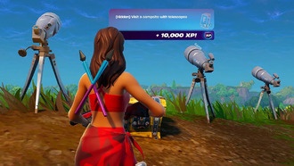 Место секретного квеста «Кемпинг с телескопами» в Fortnite OG