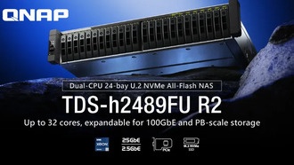 QNAP представила флагманский 24-отсечный NAS TDS-h2489FU R2 с NVMe-накопителями