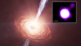Чандра обнаружила неожиданно мощный джет черной дыры в эпоху «космического полдня»