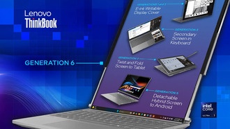 Lenovo и Intel представили ноутбук ThinkBook Plus Gen 6 с выдвижным экраном