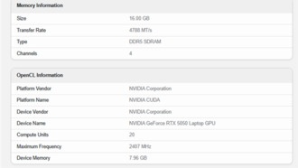 NVIDIA RTX 5050 для ноутбуков появилась в тестах: прирост производительности 11% без увеличения количества ядер