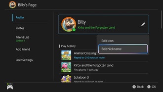 Как изменить никнейм на Nintendo Switch 2