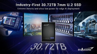 Exascend представила первые в отрасли U.2 SSD на 30,72 ТБ толщиной 7 мм