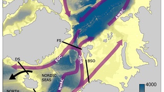 Таяние арктического льда временно усиливает океанские течения в Северной Атлантике