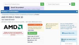 Процессор AMD Ryzen 5 7600X3D появился в продаже в Великобритании