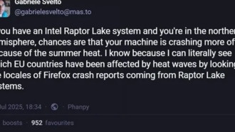 Процессоры Intel 13-го и 14-го поколений чаще выходят из строя в летнюю жару