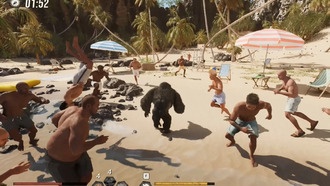 Вышла игра, где горилла сражается против 100 безоружных людей