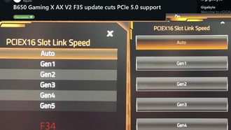 Gigabyte незаметно отключила поддержку PCIe 5.0 для видеокарт на материнских платах B650 в обновлении BIOS F35