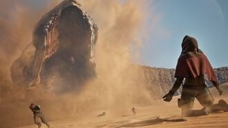 Игрок Dune: Awakening чудом сбежал от гигантского песчаного червя