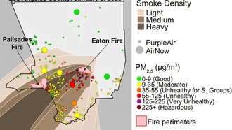 Исследование показало масштаб загрязнения воздуха во время лесных пожаров в Лос-Анджелесе в 2025 году