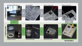 Учёные создали полностью перерабатываемые 3D-печатные платы с жидким металлом