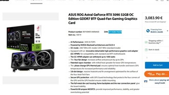 Видеокарта ASUS ROG Strix RTX 5090 BTF поступила в продажу в Европе