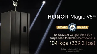 Складной смартфон Honor Magic V5 попал в Книгу рекордов Гиннесса, подняв 104 кг