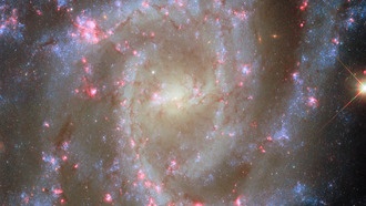 Хаббл показал галактику NGC 2835 с розовыми туманностями