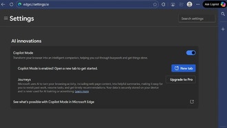 Microsoft Edge тестирует новую функцию ИИ для анализа истории браузера, но она требует подписки