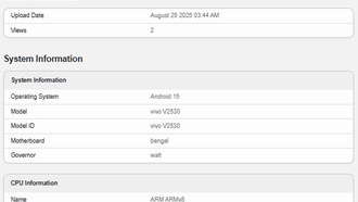 Vivo V60 Lite 4G и 5G появились в Geekbench перед анонсом