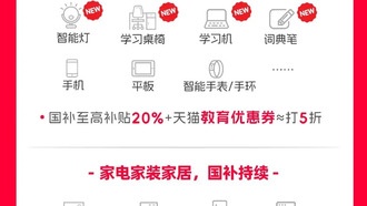 Tmall объявляет о третьей волне государственных субсидий на технику и товары для школы