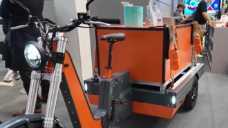 На Мюнхенском автосалоне показали модульный электрический трицикл со сменными аккумуляторами