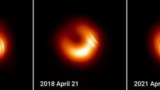 Новые снимки M87* показали неожиданные изменения магнитных полей у чёрной дыры