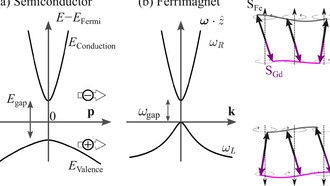 Спиновые волны в ферримагнетиках ведут себя как бозонные полупроводники