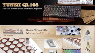 YUNZII выпустила механическую клавиатуру QL108 в стиле ретро-пишущей машинки