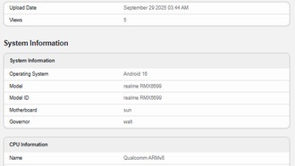 Realme GT 8 появился в базе Geekbench с Snapdragon 8 Elite и 16 ГБ ОЗУ