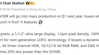 Honor Magic 8 Ultra получит новую 50-мегапиксельную камеру OmniVision OV50R