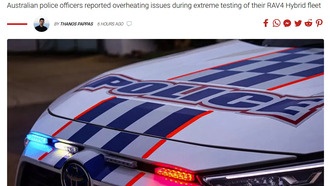 Полиция Австралии столкнулась с перегревом батарей в 400 гибридных Toyota RAV4