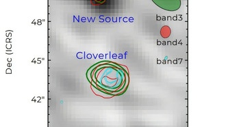 Астрономы обнаружили ультраяркую инфракрасную галактику, скрывающуюся за квазаром
