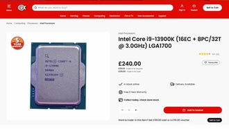 Покупатель приобрел подержанный процессор i9-13900K за 2000 юаней и столкнулся с сбоем в тот же день