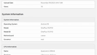 Представлены первые тесты OnePlus Ace 6T с процессором Snapdragon 8 Gen 5