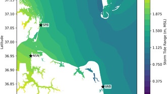 Штормовые приливы в Чесапикском заливе могут быть на 47% выше, чем в открытом океане