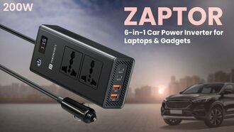 Portronics представила автомобильный инвертор Zaptor 200W с двумя розетками