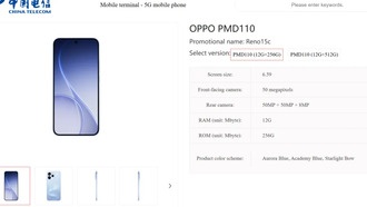 Утекли полные характеристики и дата выхода Oppo Reno 15c