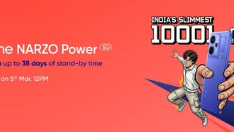 Realme Narzo Power 5G анонсирован на 5 марта с аккумулятором на 10001 мА·ч и изогнутым AMOLED-экраном 144 Гц