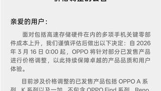 OPPO объявила о повышении цен на старые модели смартфонов