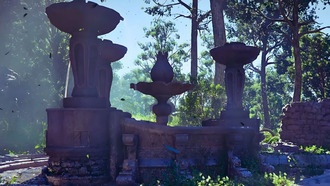 Решение головоломки с фонтаном в Лесу Арбория в Crimson Desert