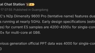 Утечка: производительность MediaTek Dimensity 9600 Pro в тестах Geekbench