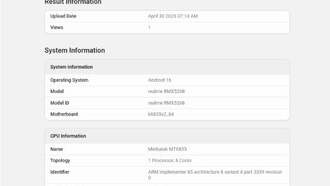 Realme 16T замечен в Geekbench: новый чипсет оказался слабее предшественника