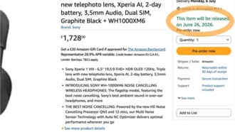 Флагман Sony Xperia 1 VIII случайно засветился на Amazon: цена 16 000 юаней и дата релиза