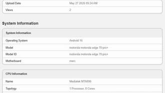 Motorola Edge 70 Pro+ с Dimensity 8500 замечен в Geekbench