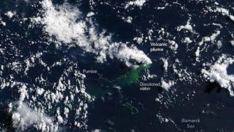 Спутники NASA следят за рождением нового острова в море Бисмарка
